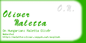oliver maletta business card