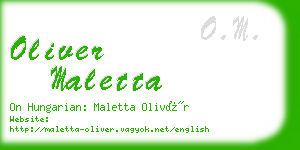 oliver maletta business card